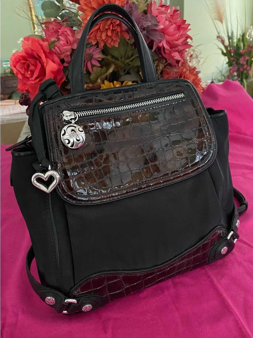 Vintage BRIGHTON NYLON AND LEATHER BACK PACK